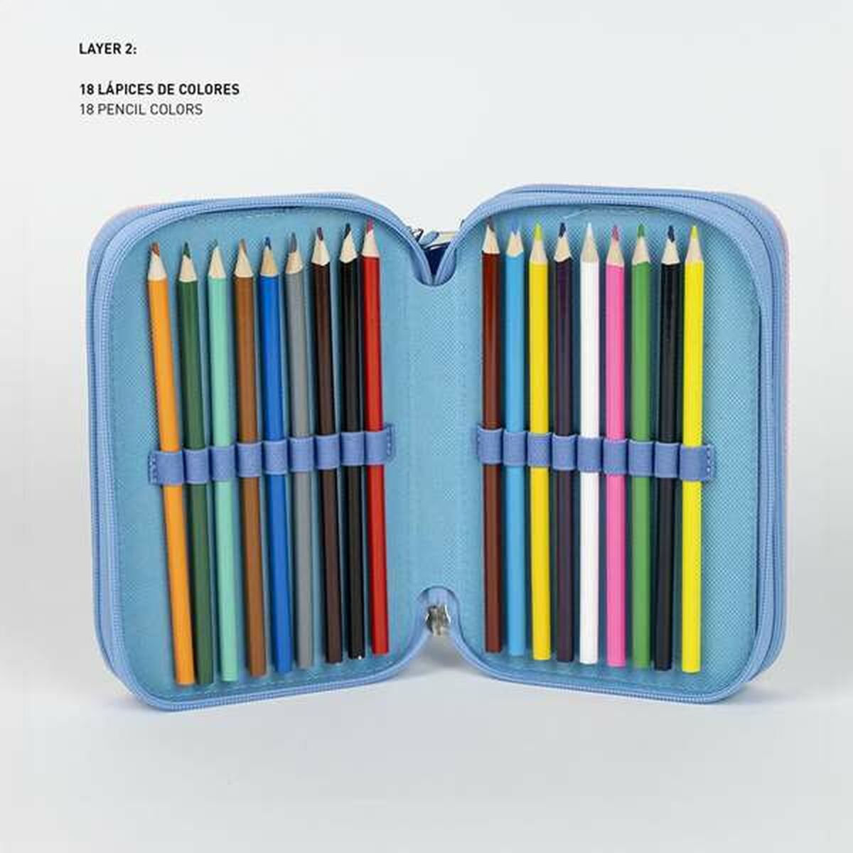 Plumier Doble Stitch Lila 12,5 x 6,5 x 19,5 cm 43 Piezas