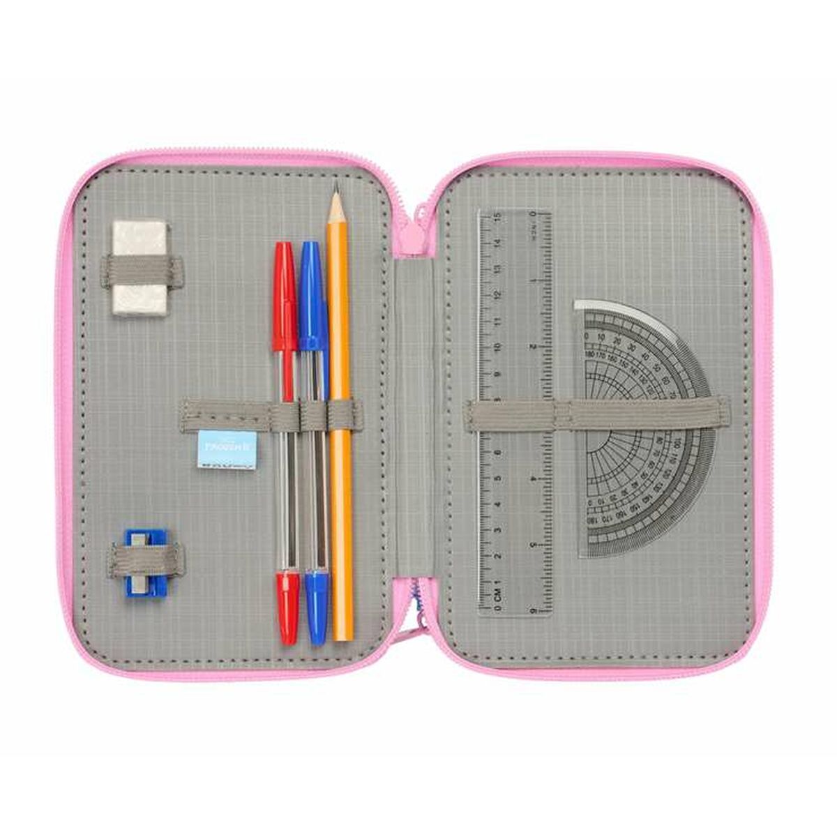 Plumier Triple Frozen Azul 12,5 x 19,5 x 5,5 cm 37 Piezas