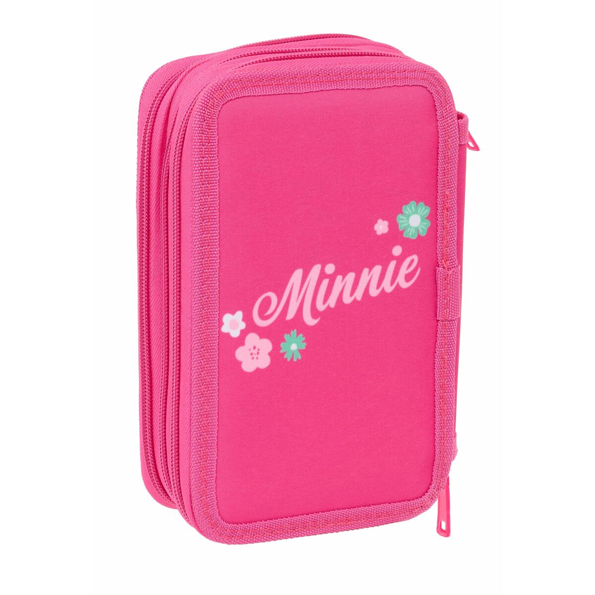Plumier Triple Minnie Mouse Rosa 12,5 x 19,5 x 5,5 cm 37 Piezas