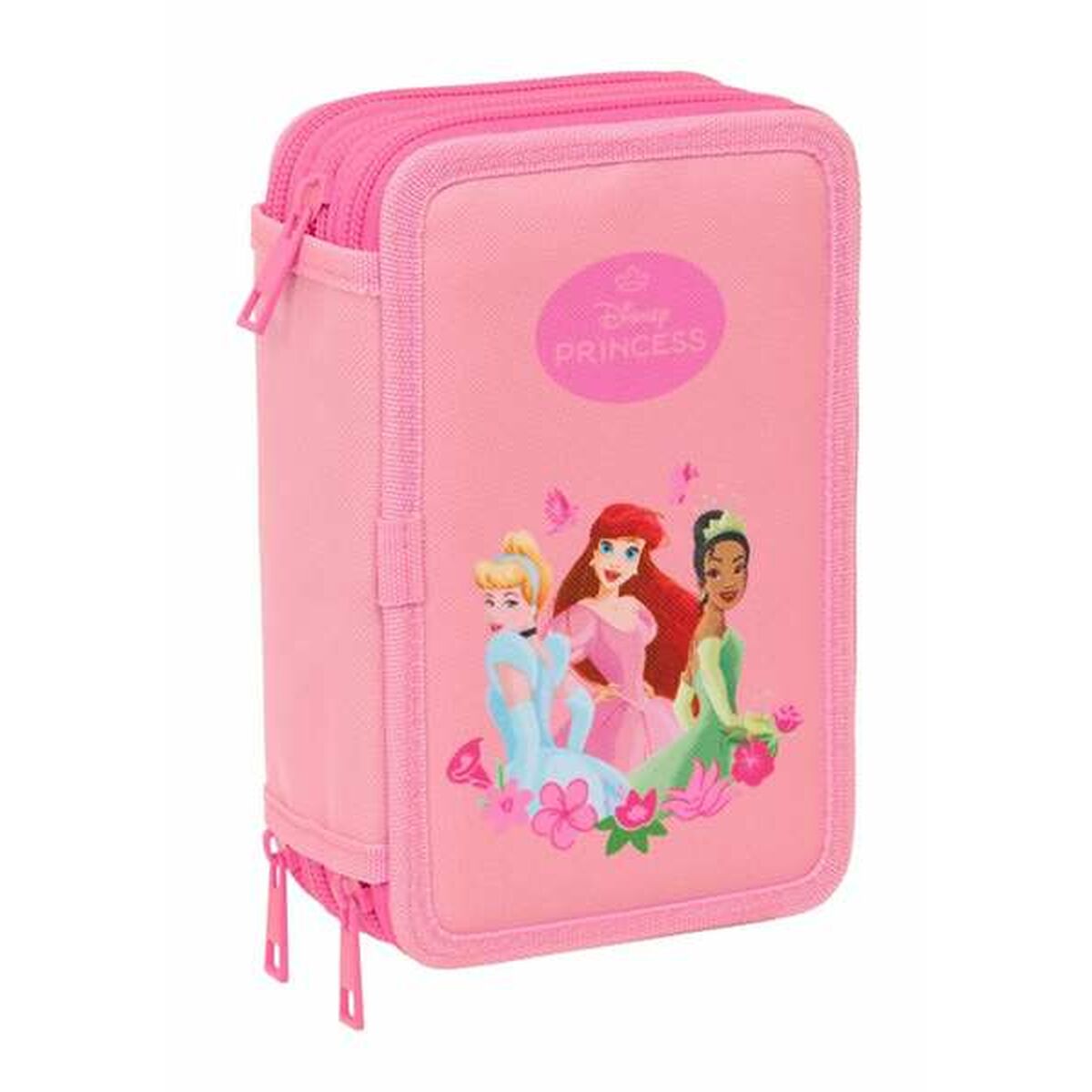 Plumier Triple Disney Princess Rosa 12,5 x 19,5 x 5,5 cm 37 Piezas