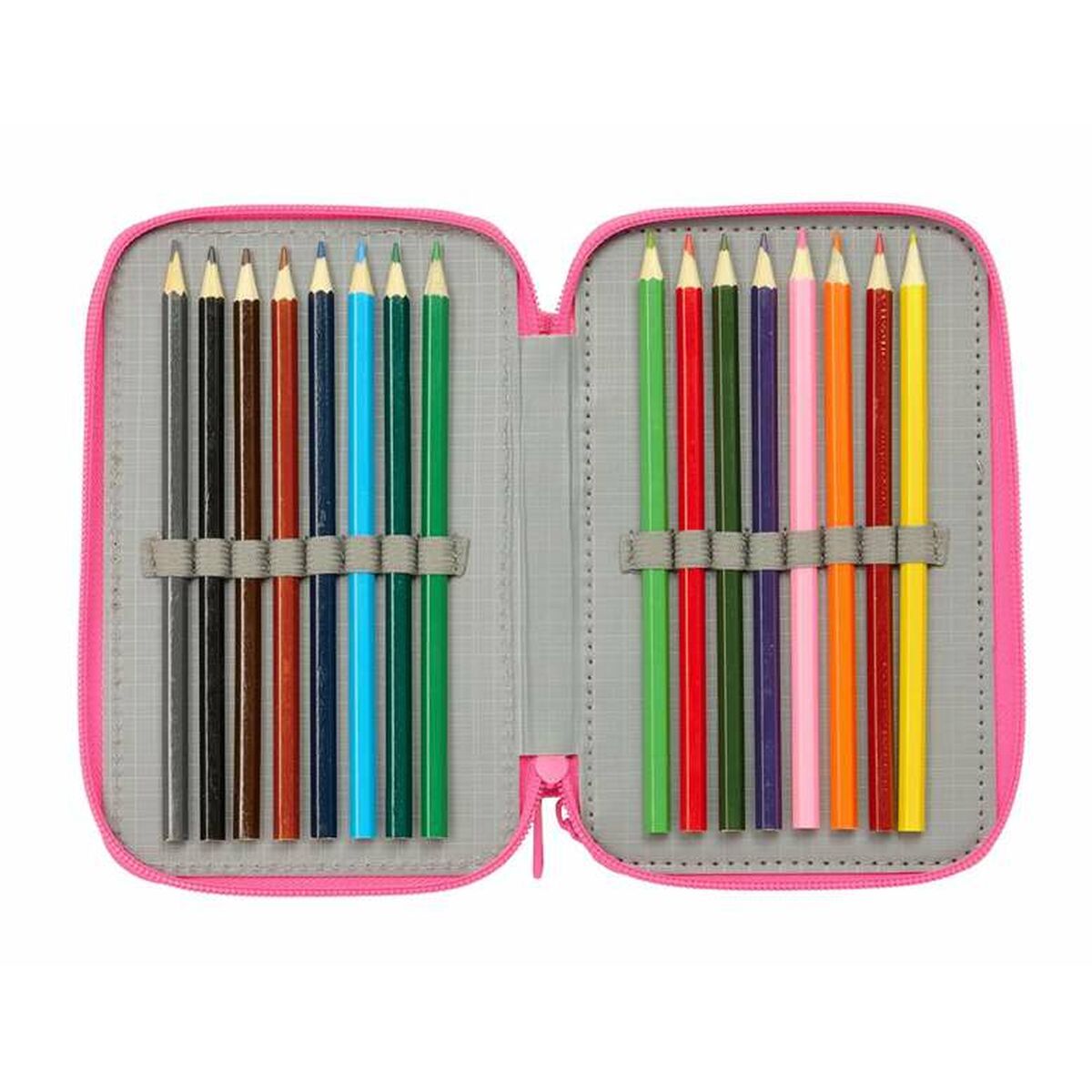 Plumier Triple Disney Princess Rosa 12,5 x 19,5 x 5,5 cm 37 Piezas