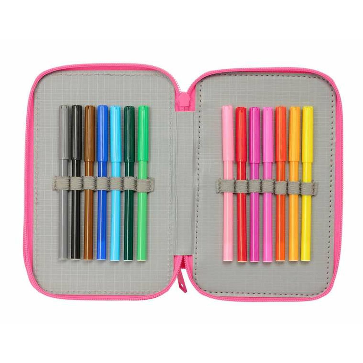 Plumier Triple Disney Princess Rosa 12,5 x 19,5 x 5,5 cm 37 Piezas