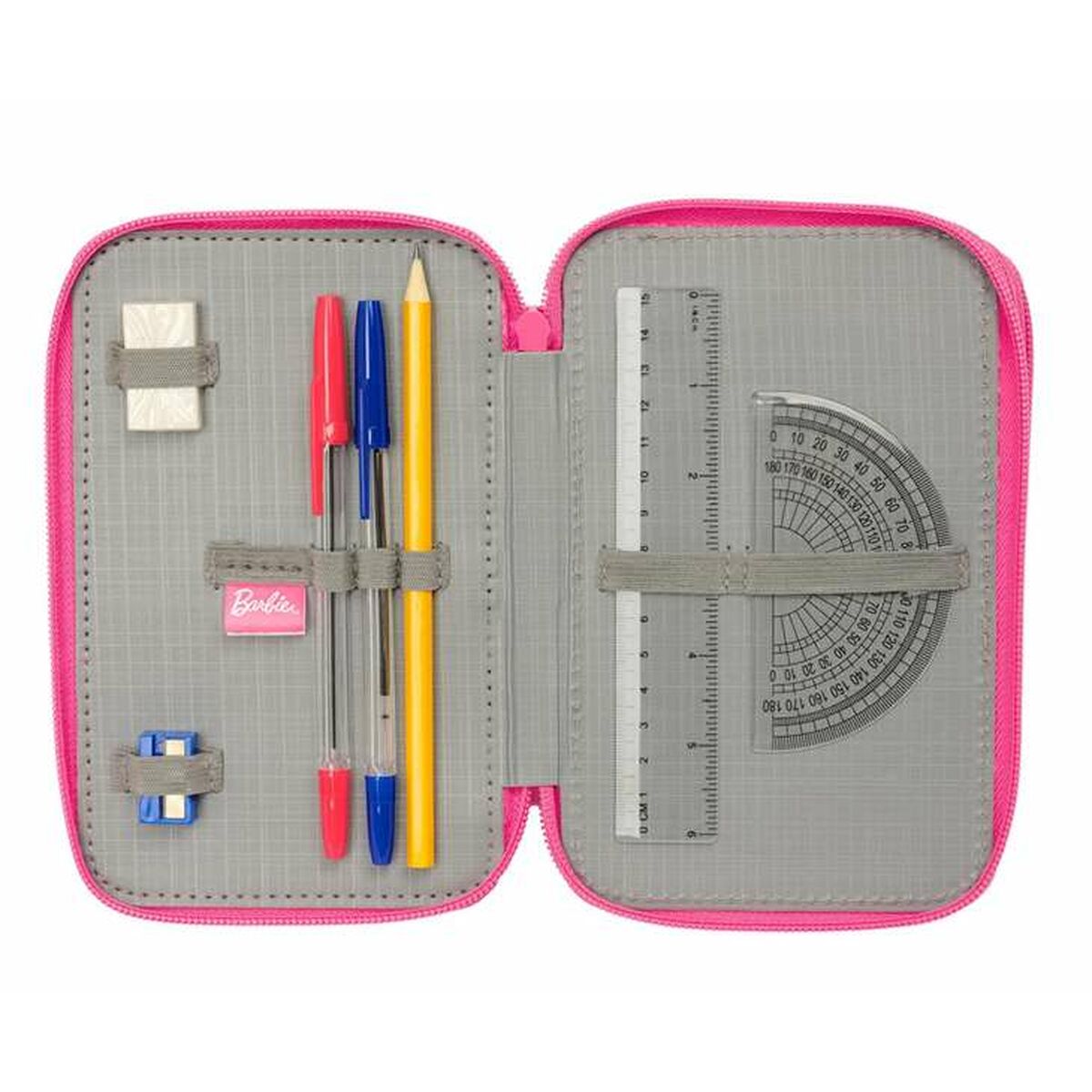 Plumier Triple Barbie Rosa 12,5 x 19,5 x 5,5 cm 37 Piezas