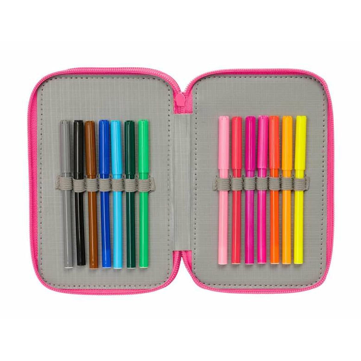 Plumier Triple Barbie Rosa 12,5 x 19,5 x 5,5 cm 37 Piezas