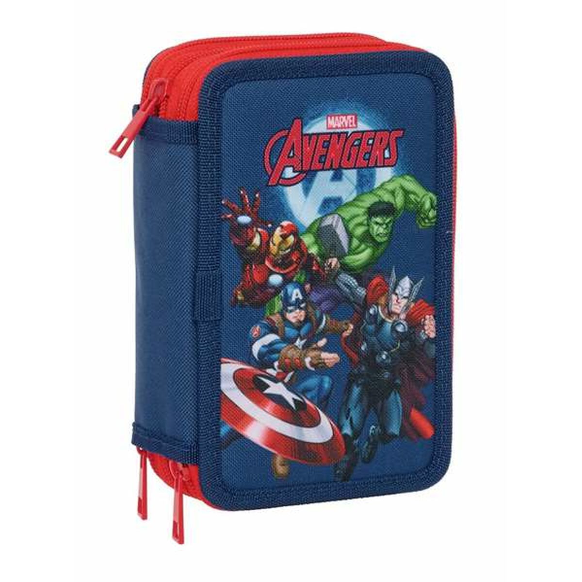 Plumier Triple The Avengers Azul marino 12,5 x 19,5 x 5,5 cm 37 Piezas