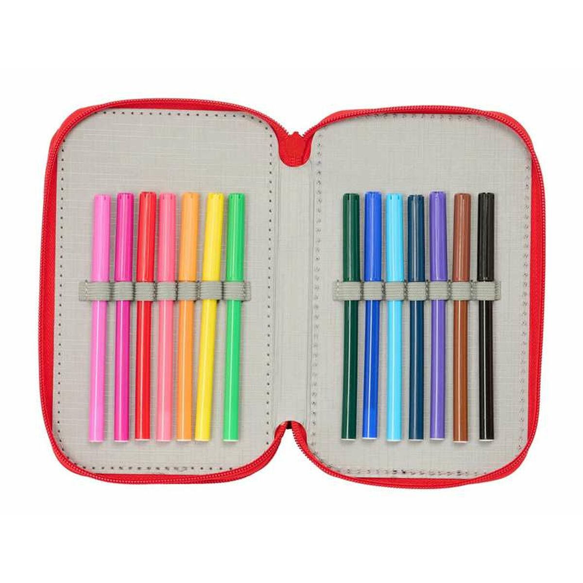 Plumier Triple Spider-Man Negro 12,5 x 19,5 x 5,5 cm 37 Piezas