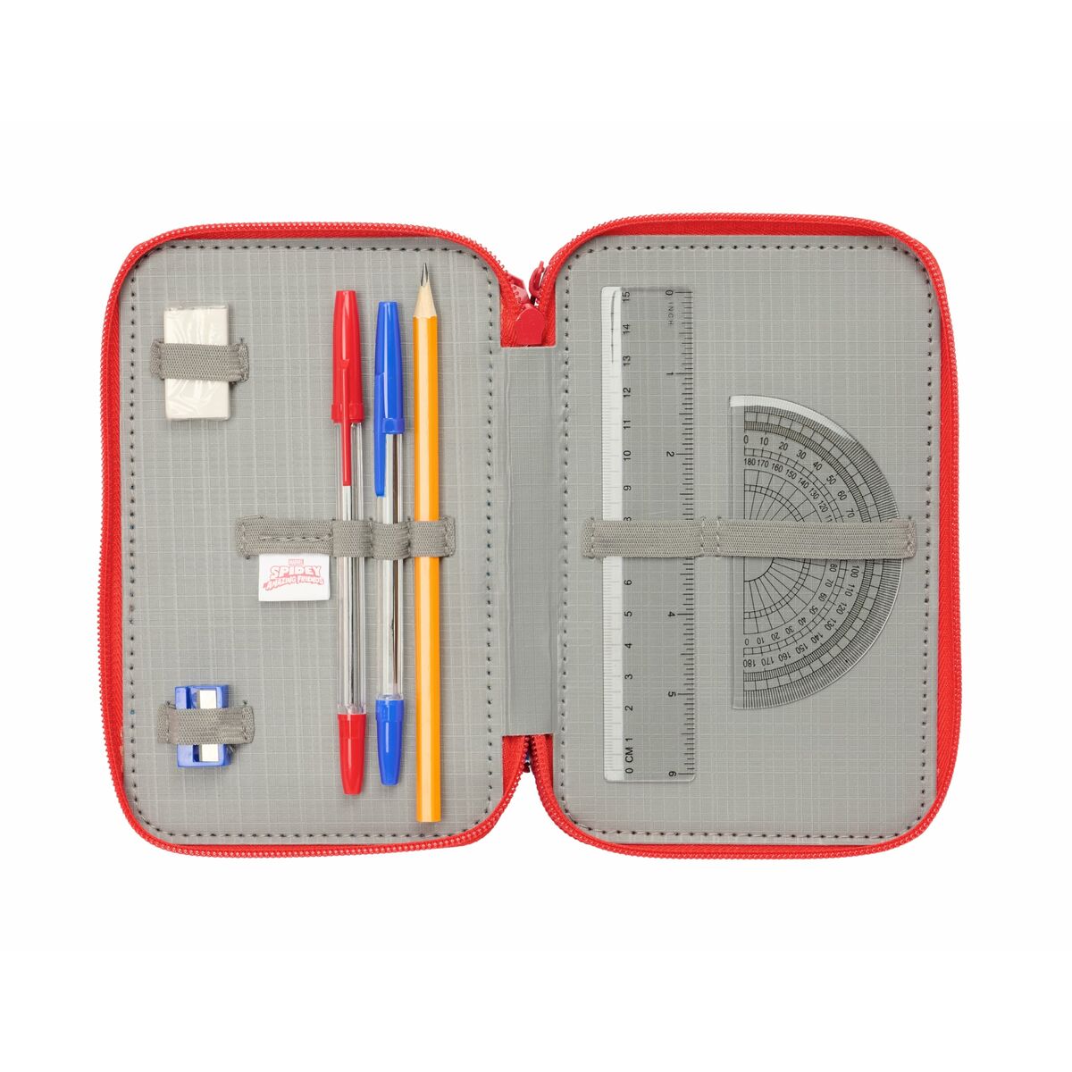 Plumier Triple Spidey Azul 12,5 x 19,5 x 5,5 cm 37 Piezas