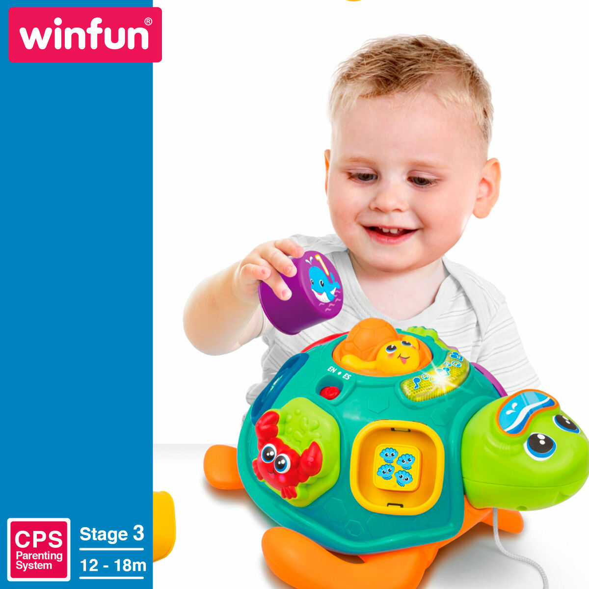 Juguete de arrastre Winfun 23 x 12 x 23 cm Tortuga Multicolor (2 Unidades)