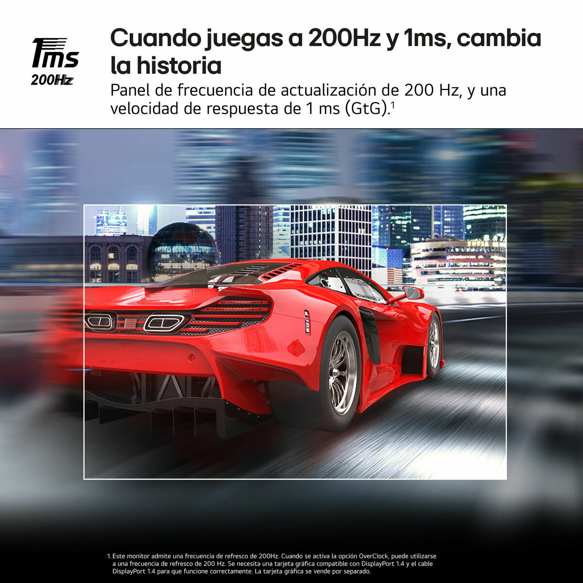 LG UltraGear™ de 27 pulgadas Monitor Gaming QHD de 200Hz | 1ms de tiempo de respuesta, Compatible con G-SYNC®, FreeSync™