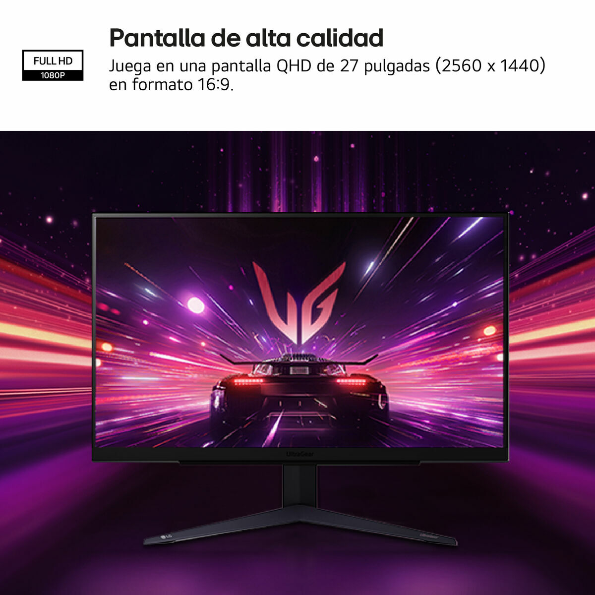 LG UltraGear™ de 27 pulgadas Monitor Gaming QHD de 200Hz | 1ms de tiempo de respuesta, Compatible con G-SYNC®, FreeSync™