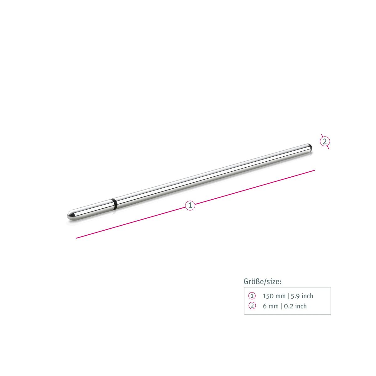 Estimulador Uretral de Aluminio Mystim MS46190 Plateado