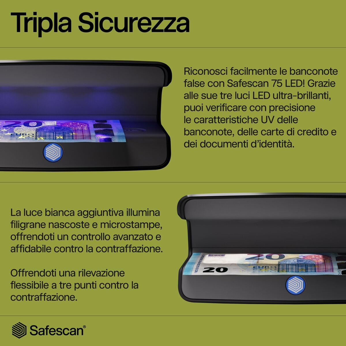 Detector de Billetes Falsos Safescan 3LC099