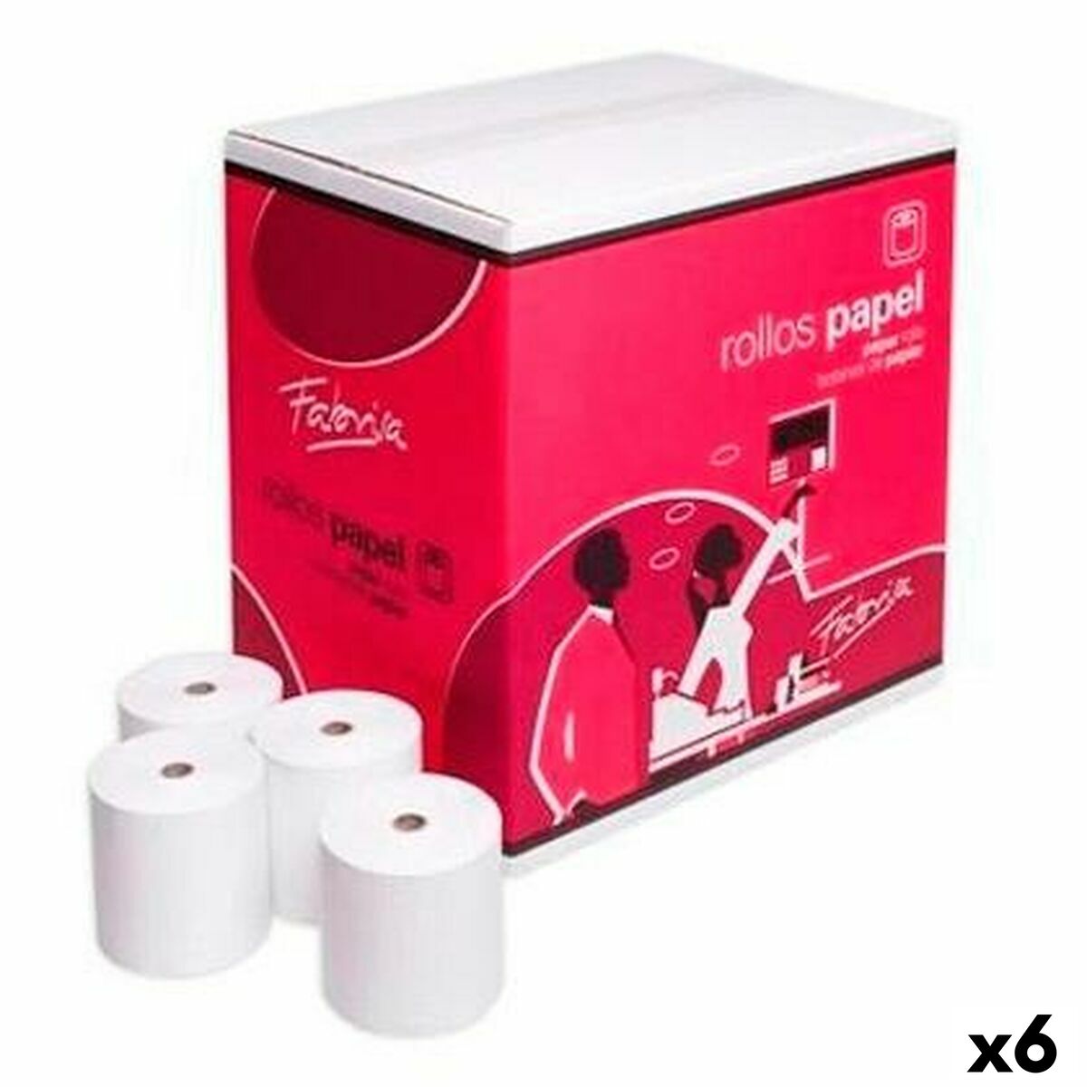 Rollo Papel Térmico Fabrisa Blanco 8 Piezas (6 Unidades)
