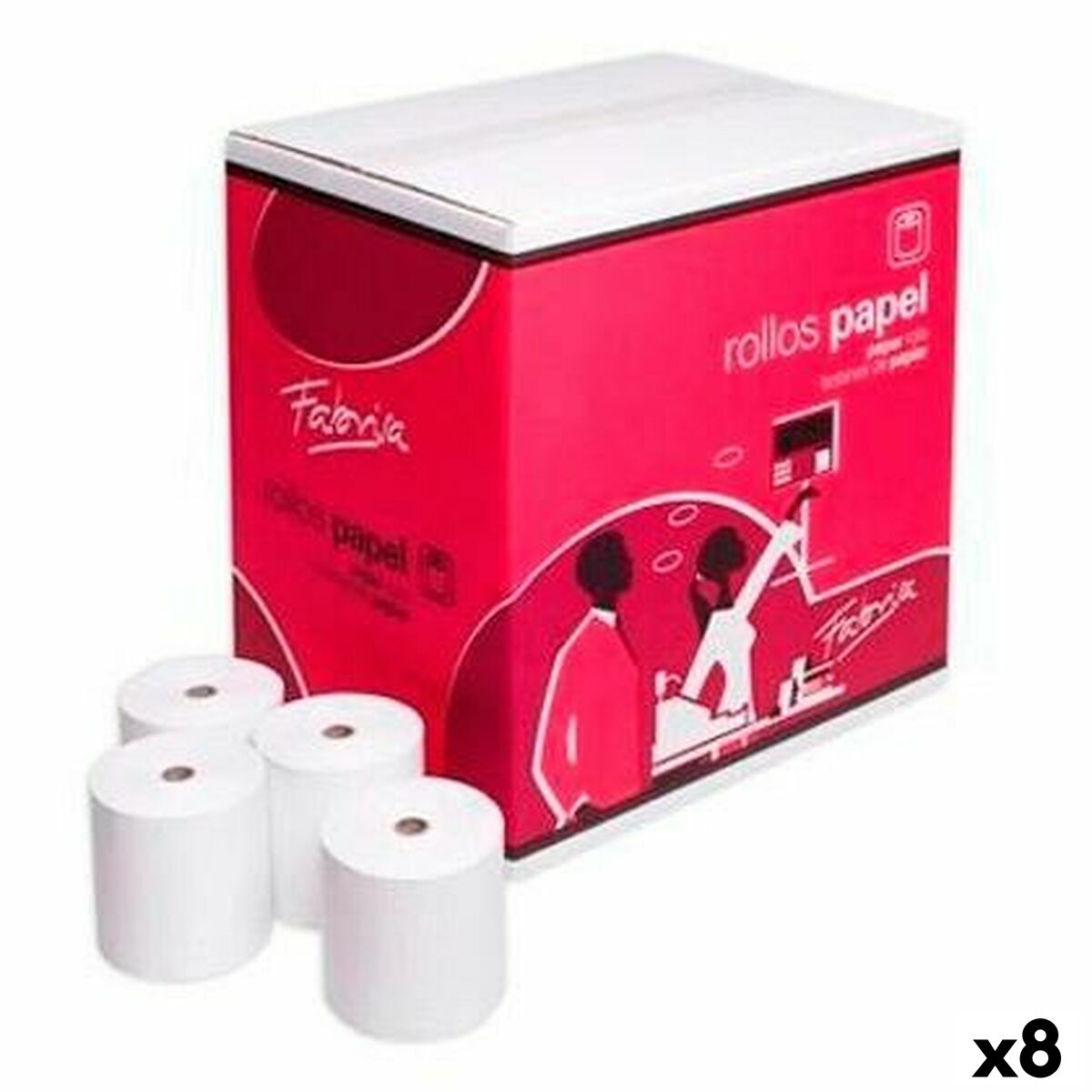 Rollo Papel Térmico Fabrisa Blanco 10 Piezas (8 Unidades)