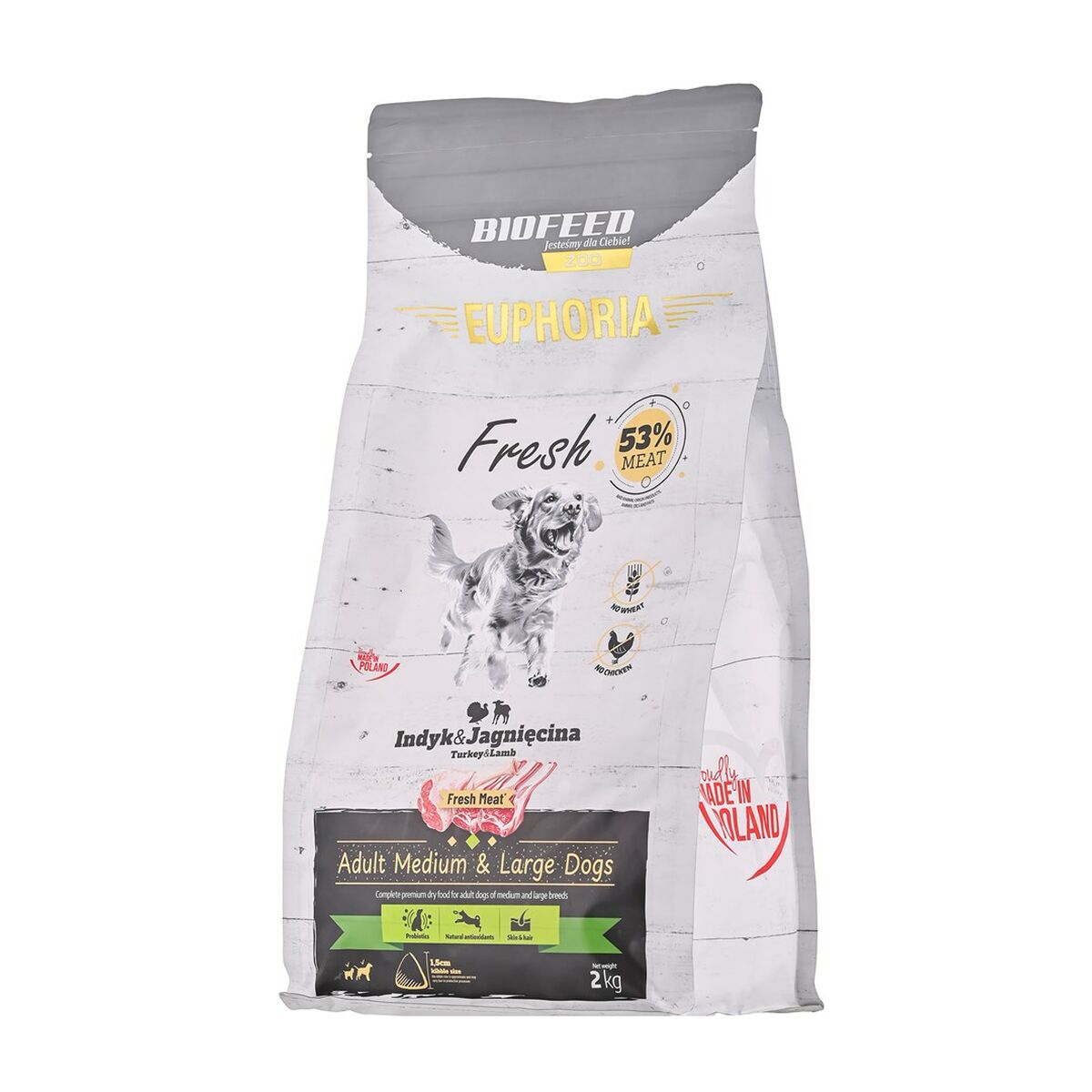 Pienso Biofeed Euphoria Fresh Adult Medium & Large Pavo 2 Kg Adulto 2,3 Kg