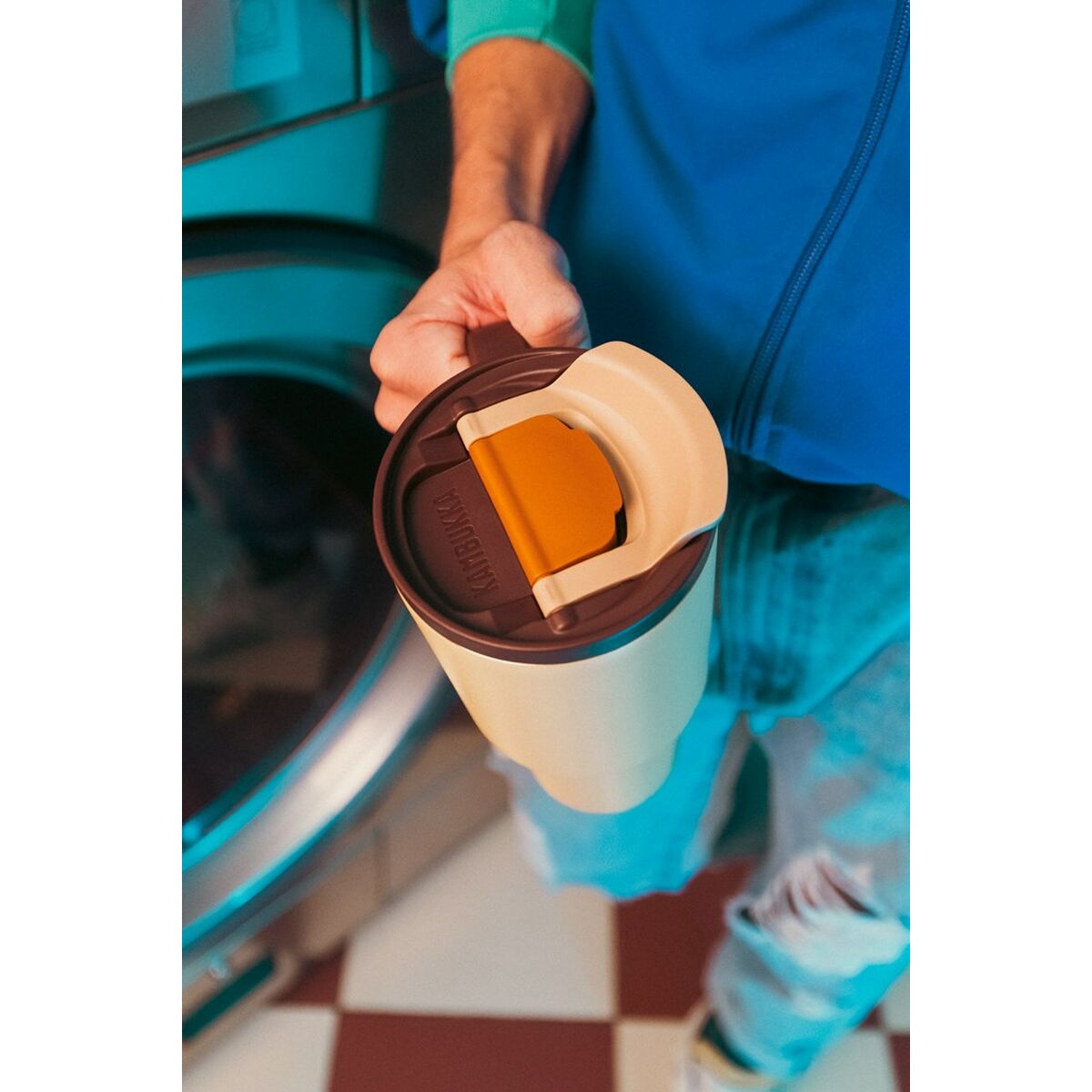 Taza Termo con Tapa Kambukka 11-08001 Naranja Bronce Acero Inoxidable 950 ml