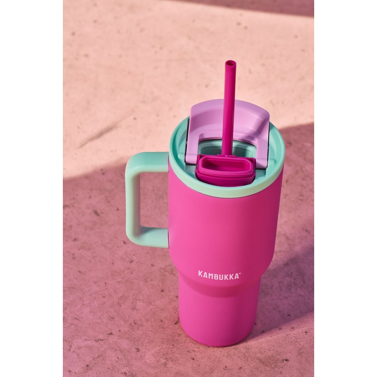 Taza Termo con Tapa Kambukka 11-08004 Verde Rosa Acero Inoxidable 950 ml