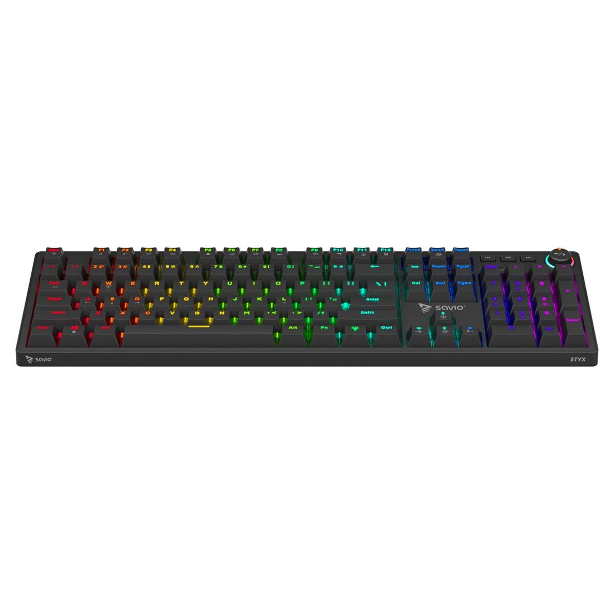 Teclado Savio STYX BROWN Negro Multicolor Qwerty US QZERTY
