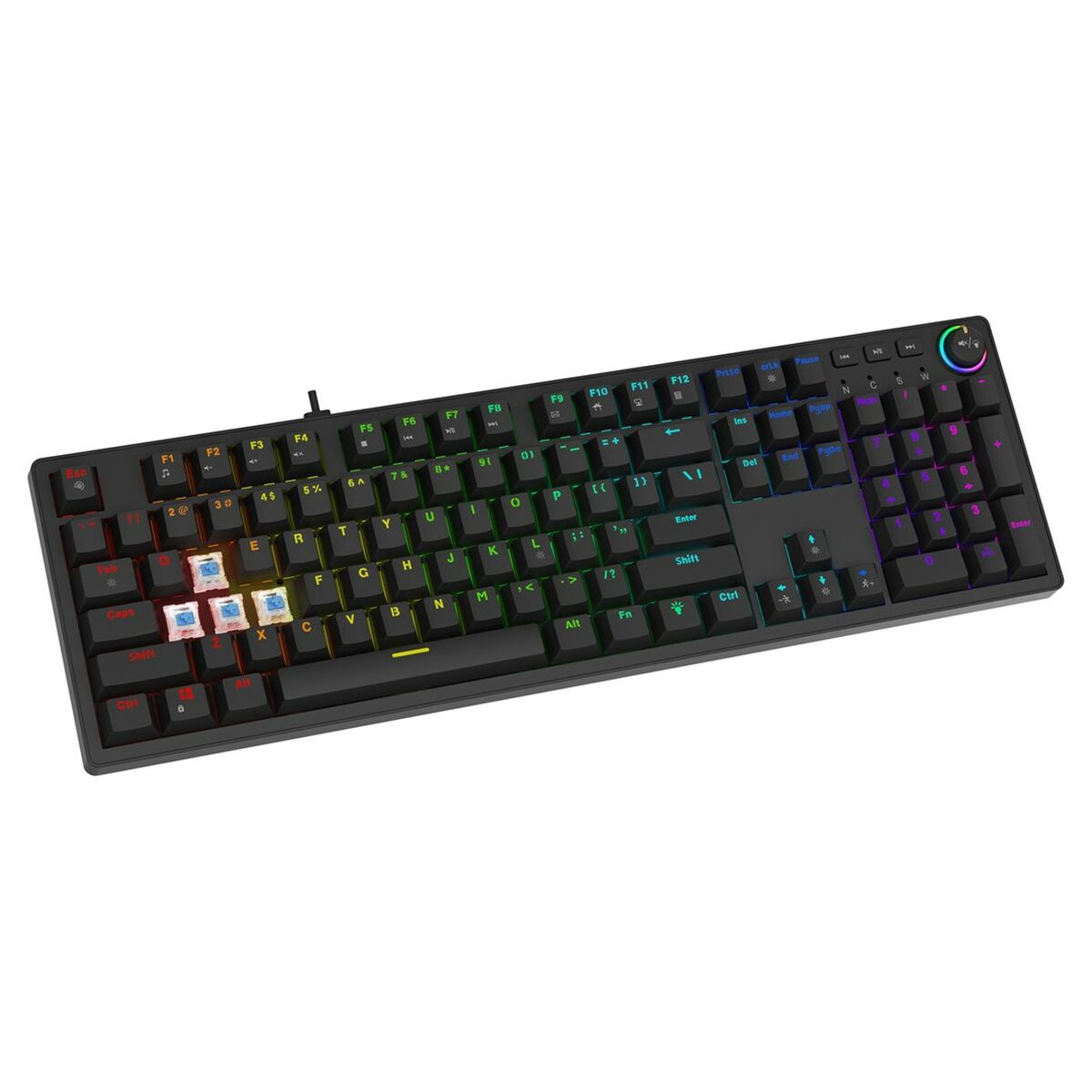 Teclado Savio STYX PEACH SILENT Negro Multicolor QWERTY