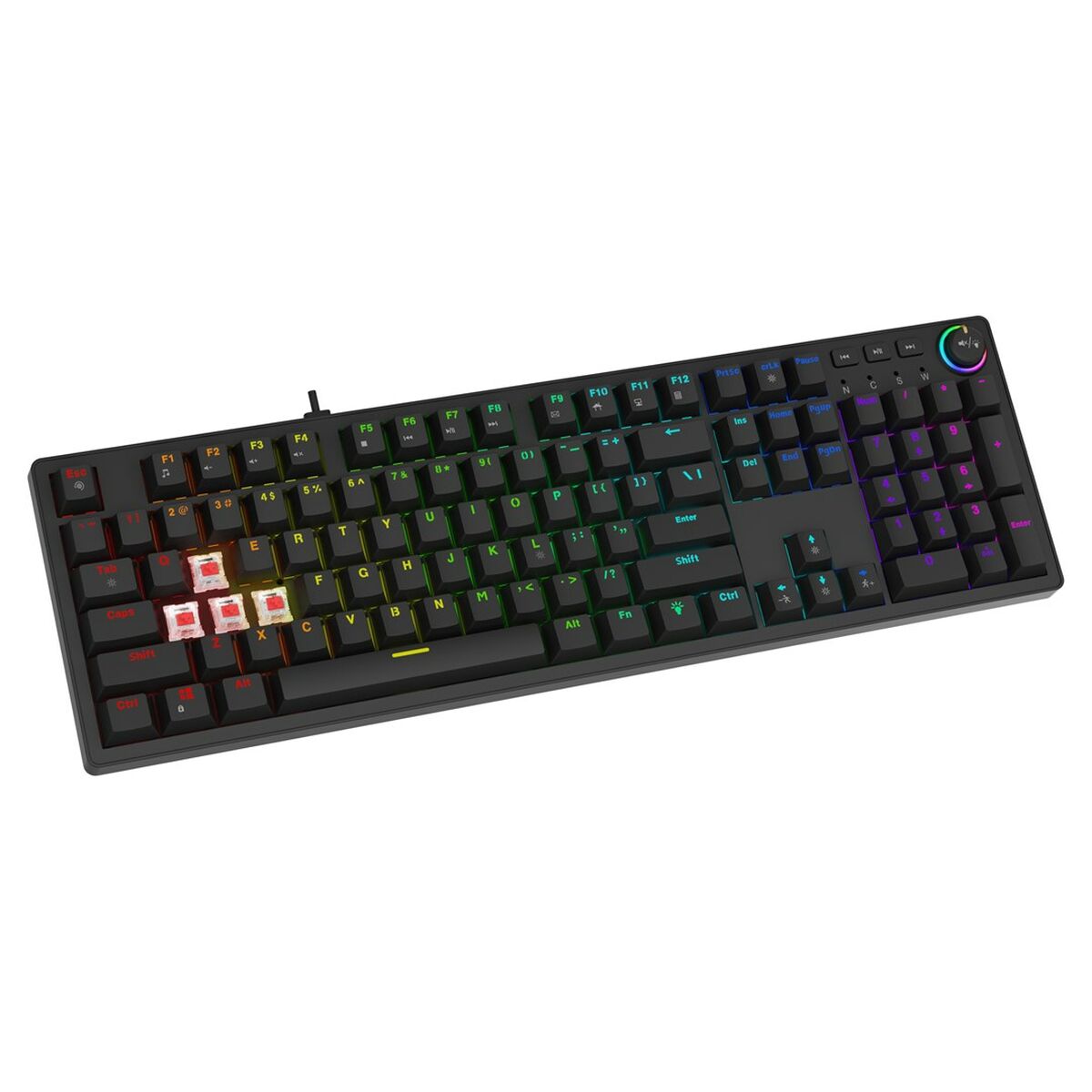 Teclado Savio STYX PEACH SILENT Negro Multicolor QWERTY