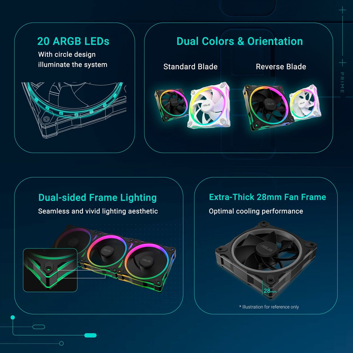 Ventilador de Caja Asus 90DA00I0-B09020 Ø 12 cm (3 Unidades)