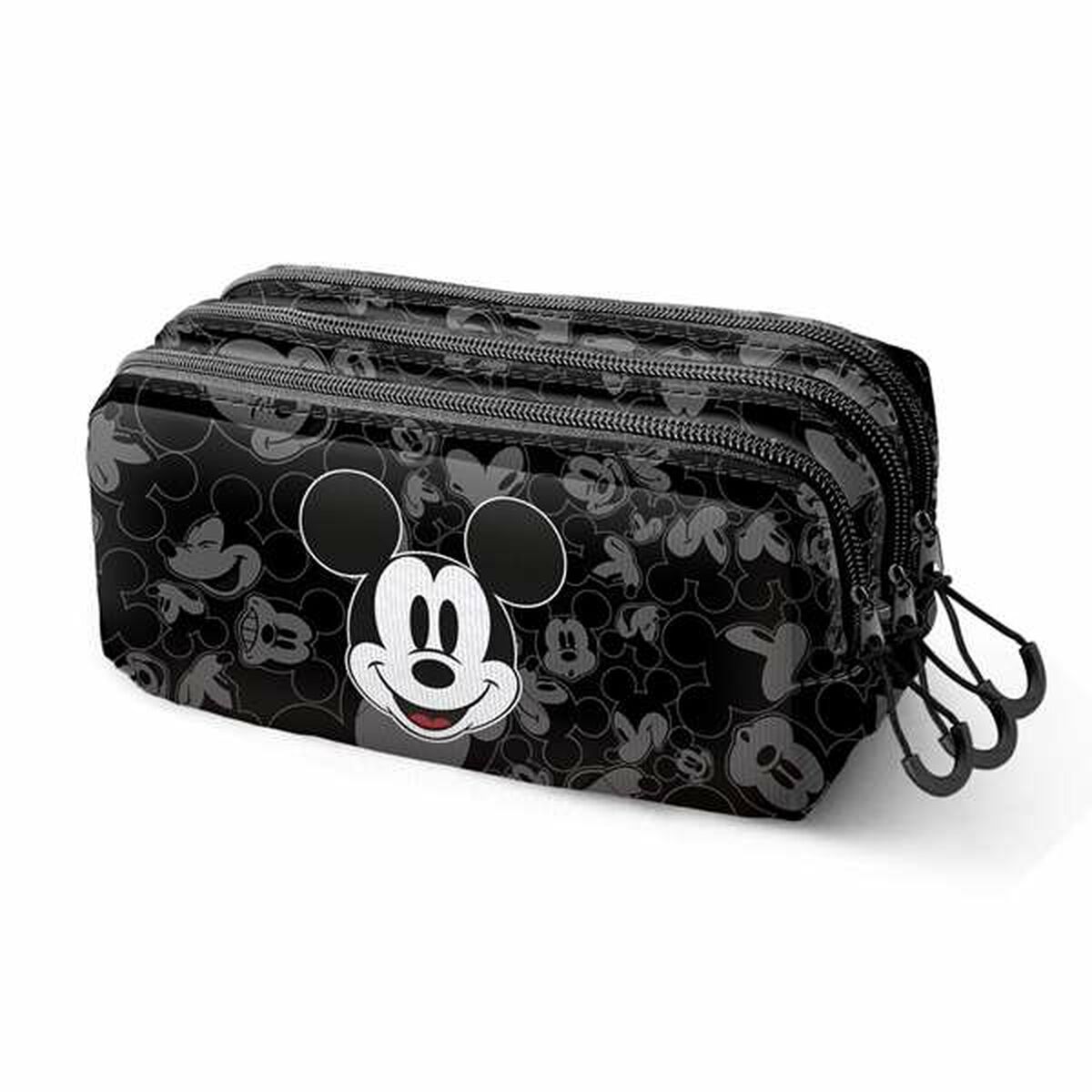 Portatodo Triple Mickey Mouse Year Negro 23 x 10 x 11 cm