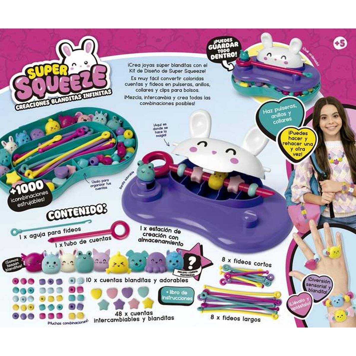 Kit Creación de Pulseras y Collares Bizak Super Squeeze
