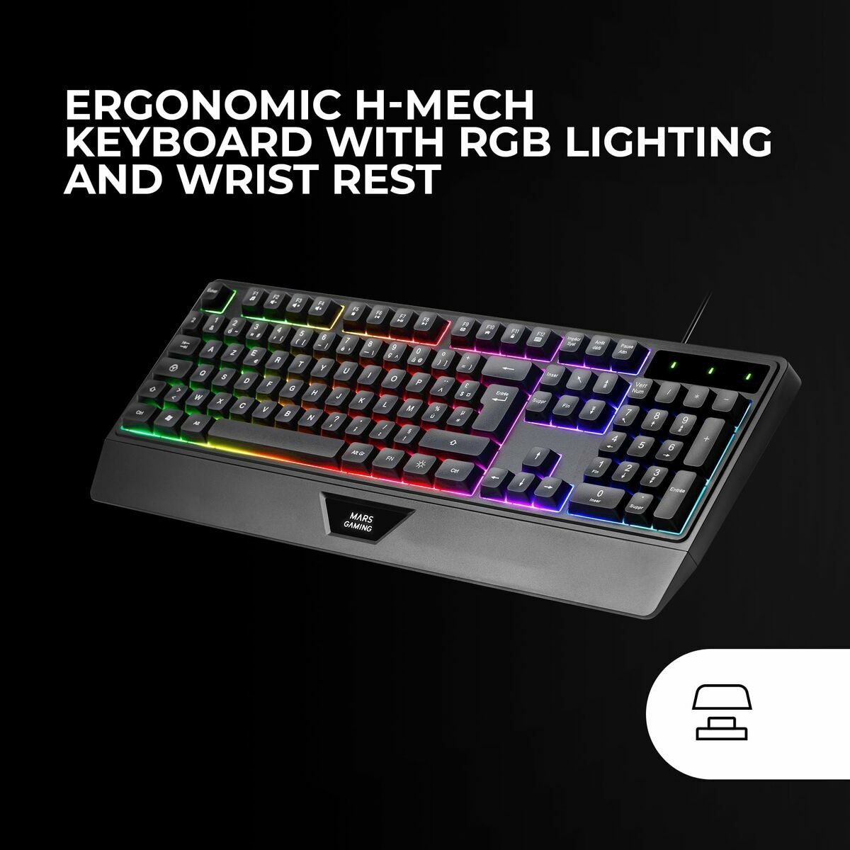 Teclado y Ratón Mars Gaming MCP124PROES Negro Multicolor Qwerty Español