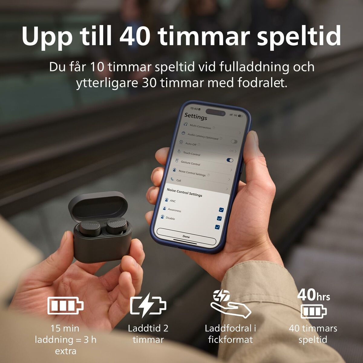 Auriculares Philips TAT5000BK/00 Negro