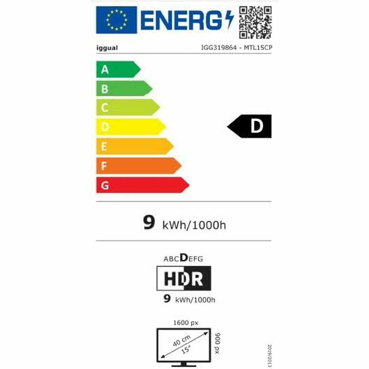 Monitor iggual IGG319864 15" HD+