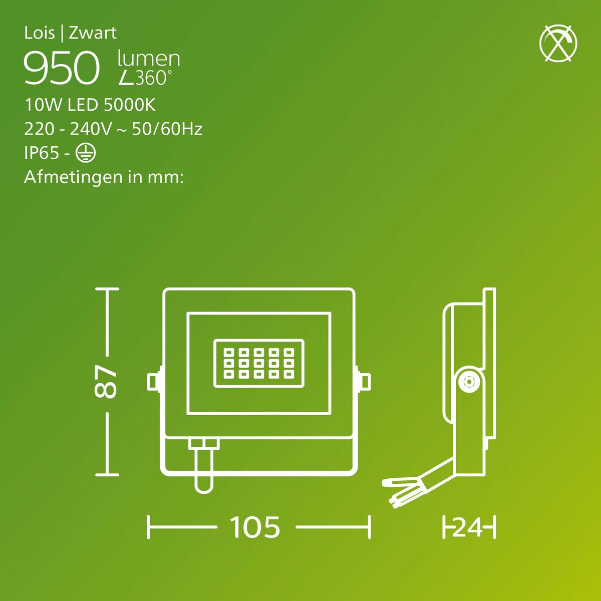 Foco Proyector Philips Negro 10 W 950 Lm F