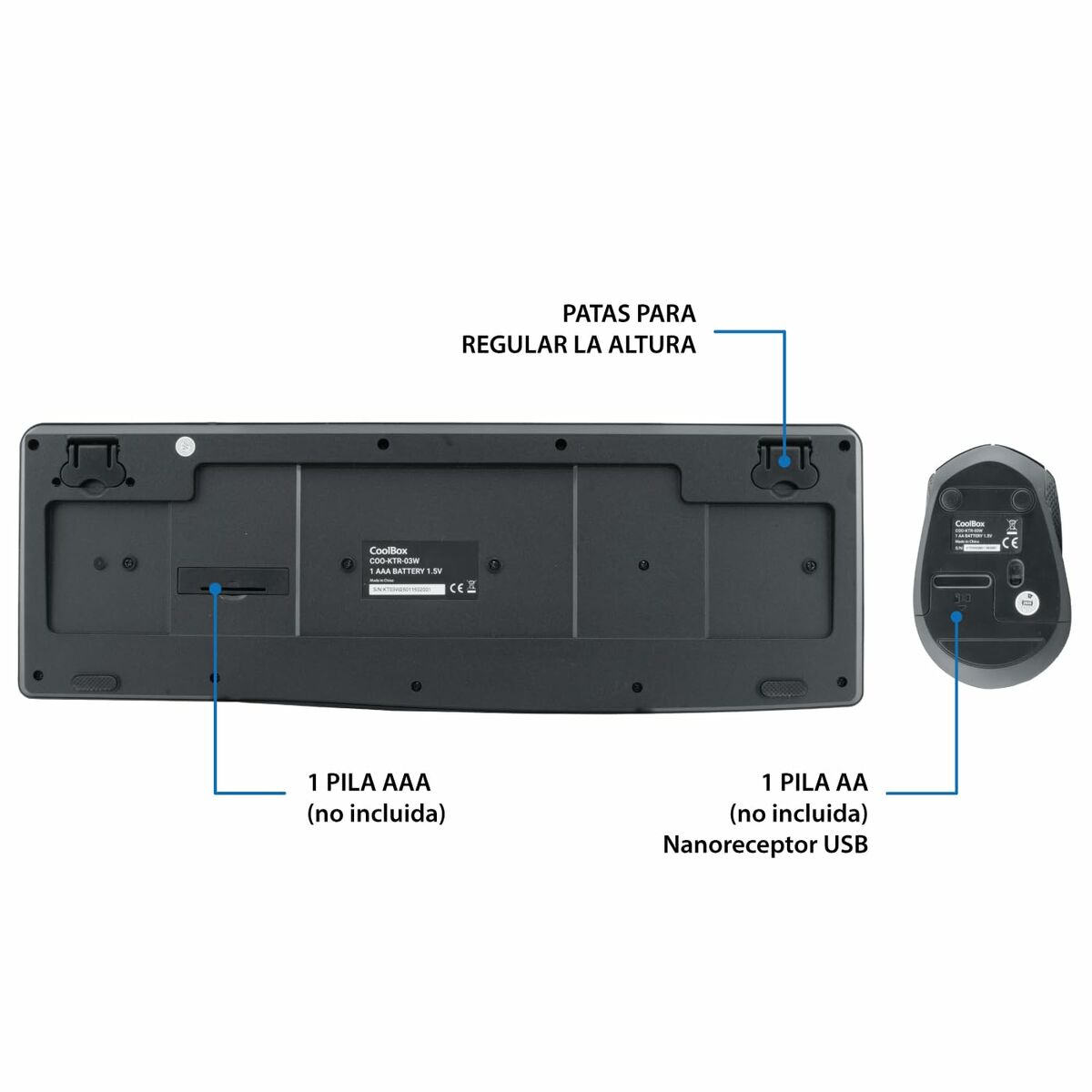Teclado y Ratón CoolBox COO-KTR-03W