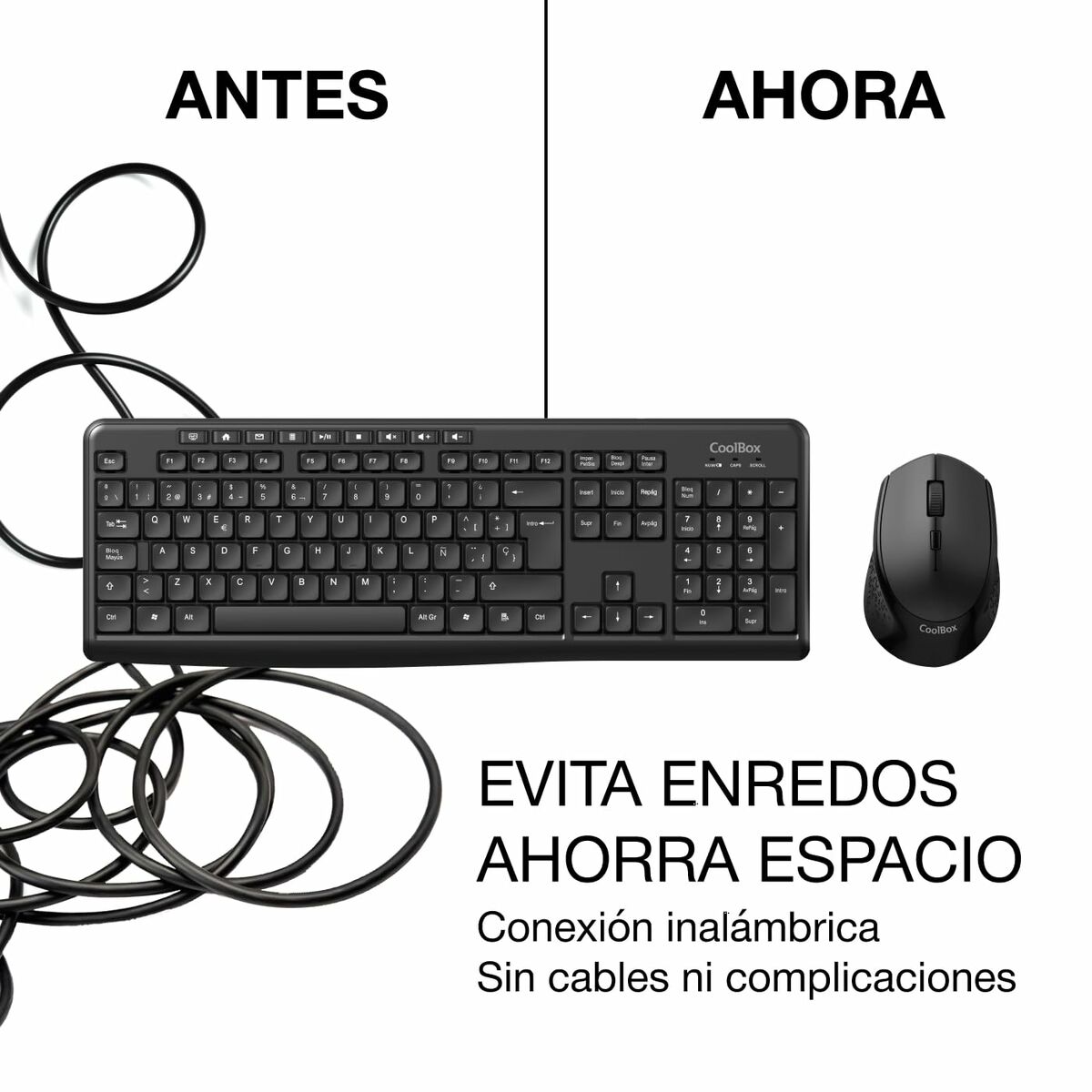 Teclado y Ratón CoolBox COO-KTR-03W