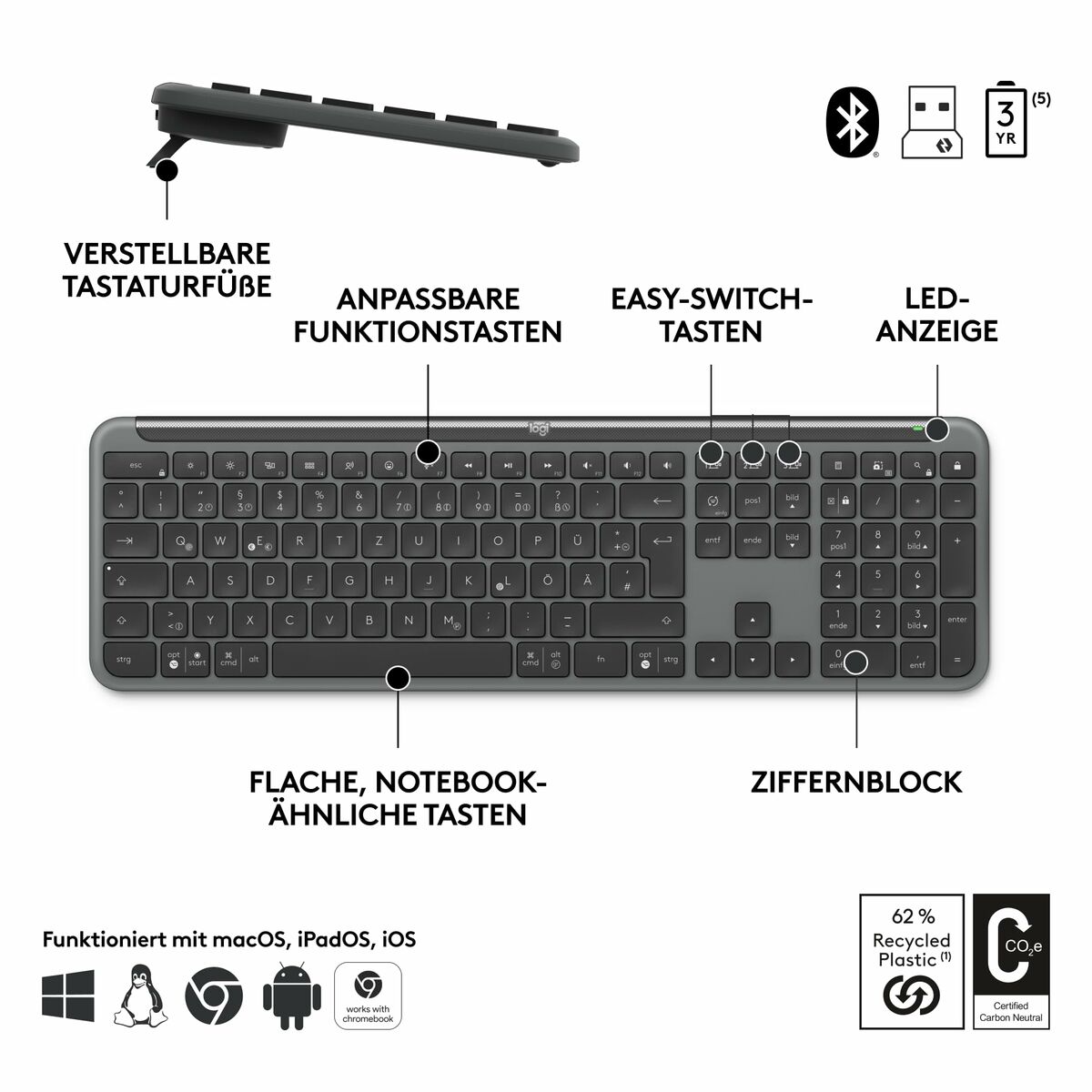 Teclado y Ratón Logitech 920-012504 Grafito Alemán QWERTZ