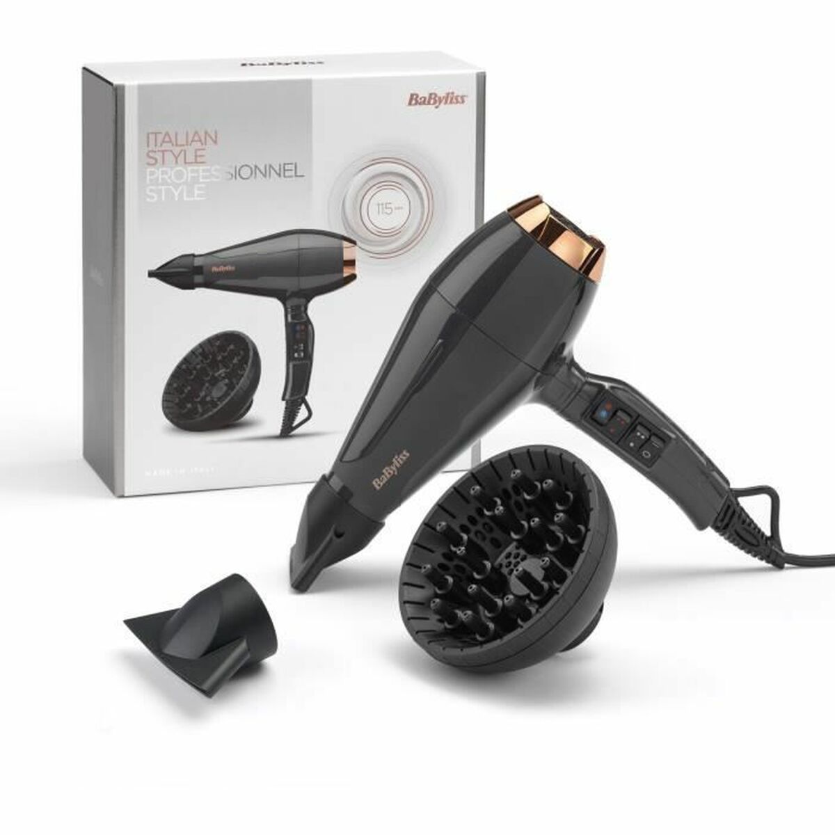 Secador de Pelo Babyliss 6719DE Negro Gris 2200 W