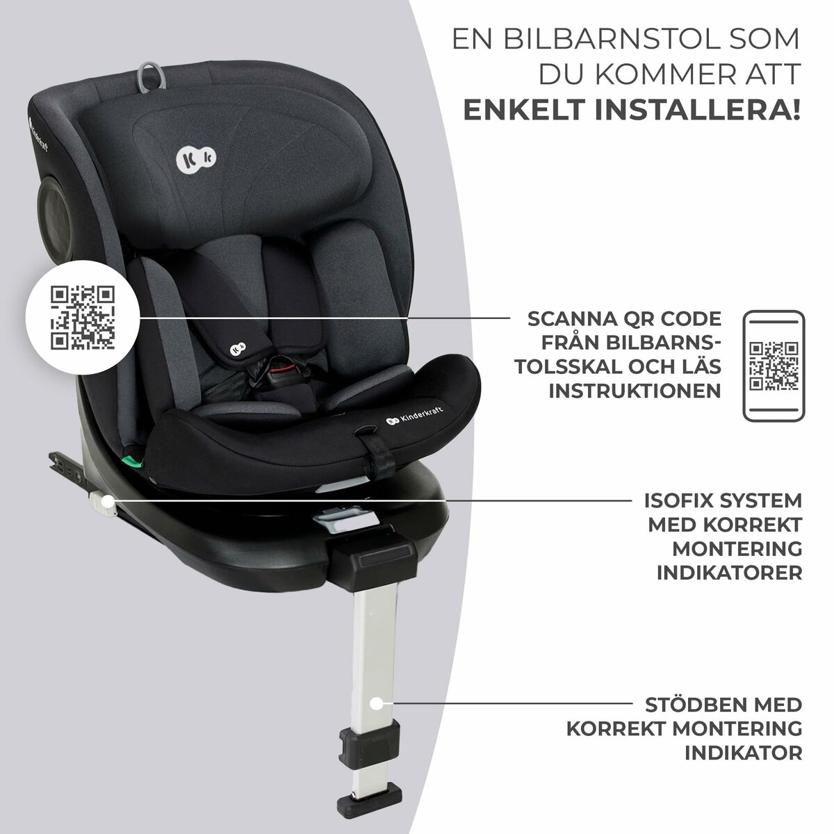 Silla para el Coche Kinderkraft KCI36000BLK0000 Negro