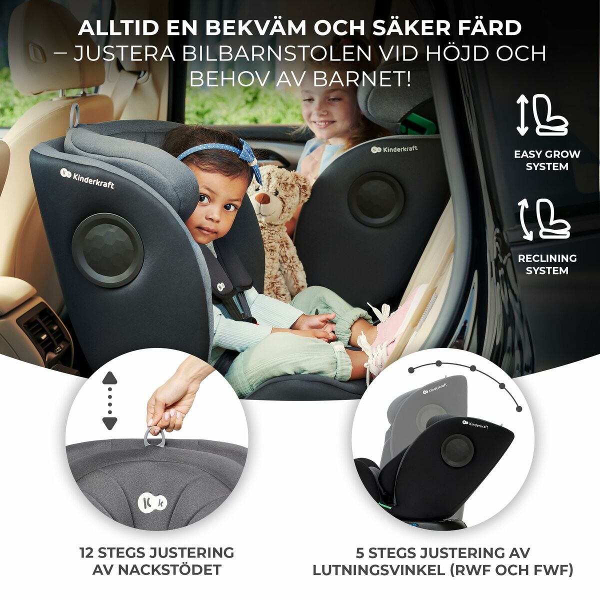 Silla para el Coche Kinderkraft KCI36000BLK0000 Negro