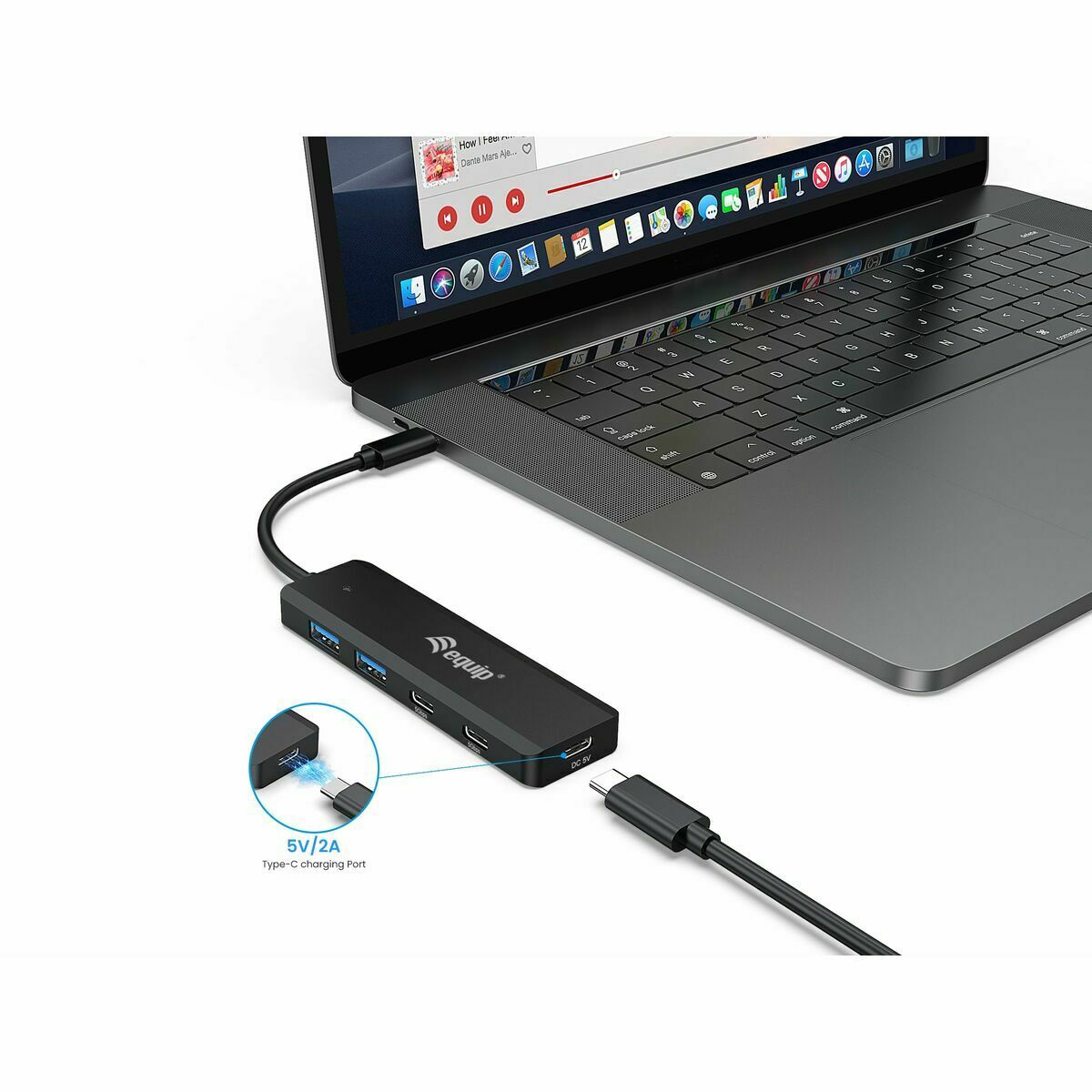 Hub USB Equip 128964 Negro