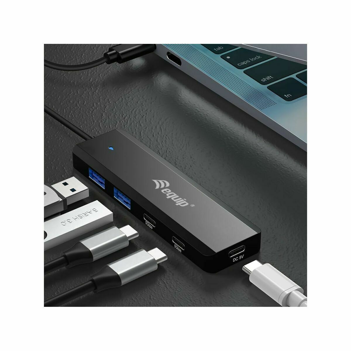 Hub USB Equip 128964 Negro