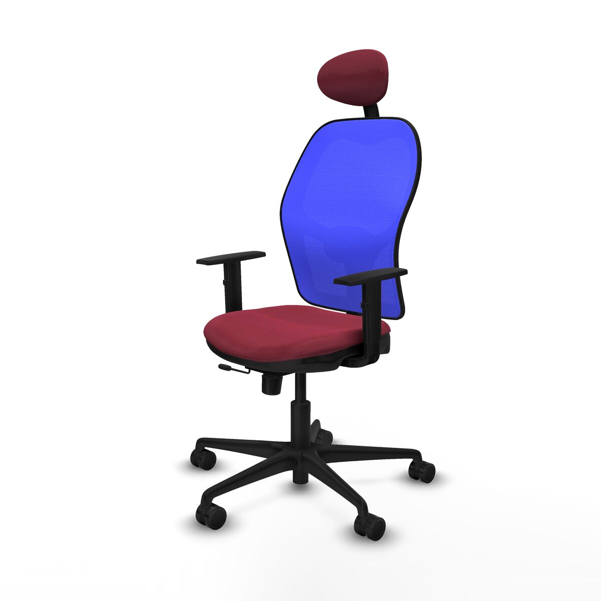 Silla de Oficina con Cabecero Jorquera Piqueras y Crespo 1D036N1 Granate