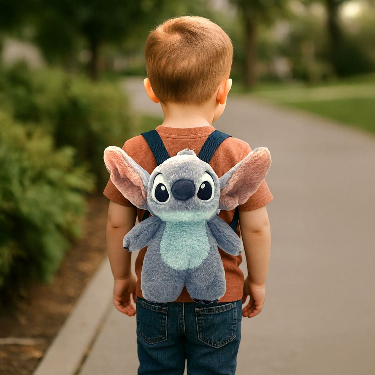 Mochila Infantil 3D Stitch Azul 17 x 30 x 11 cm