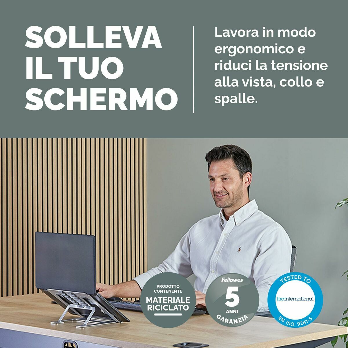 Soporte para Portátil Plegable y Regulable Fellowes Alumia