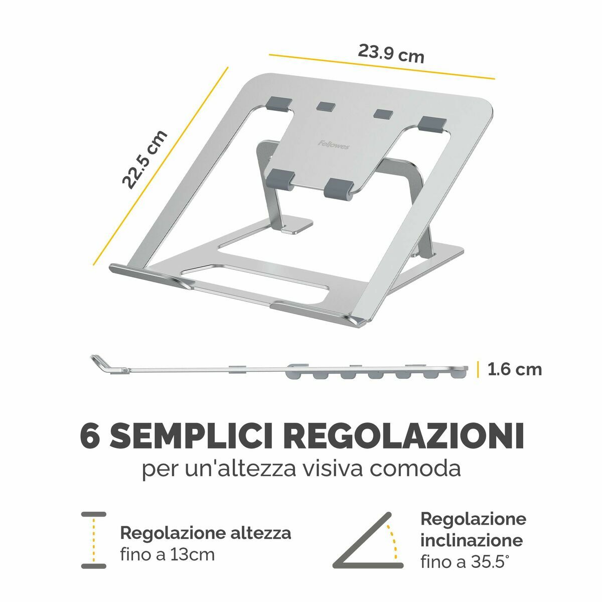 Soporte para Portátil Plegable y Regulable Fellowes Alumia