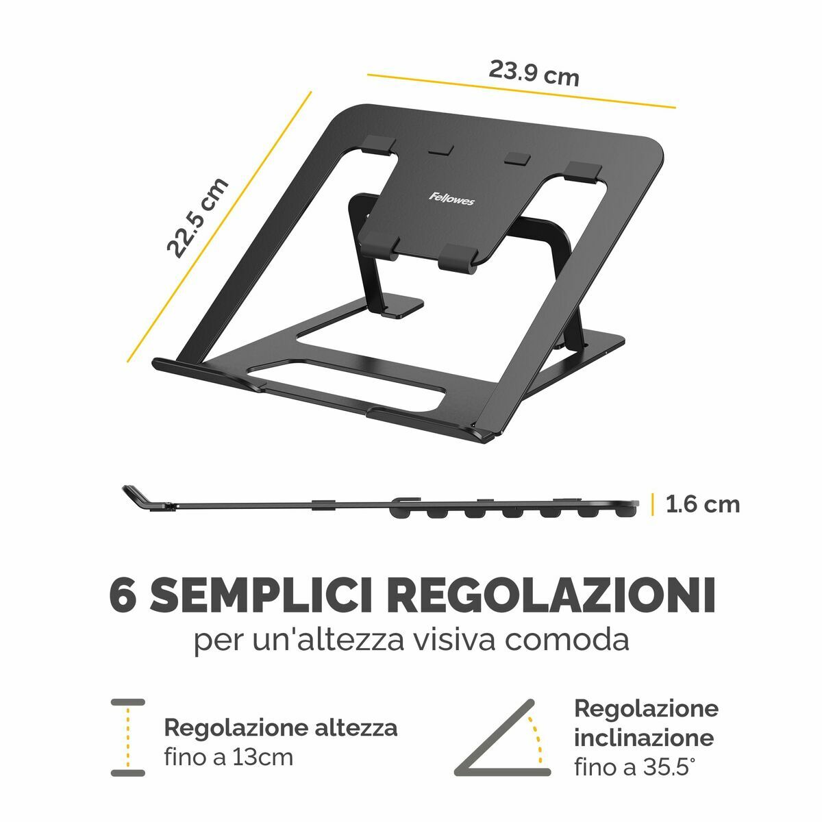 Soporte para Portátil Plegable y Regulable Fellowes Alumia