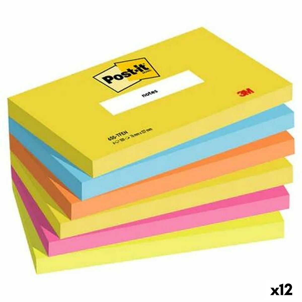Notas Adhesivas Post-it Multicolor 76 x 127 mm 6 Piezas (12 Unidades)