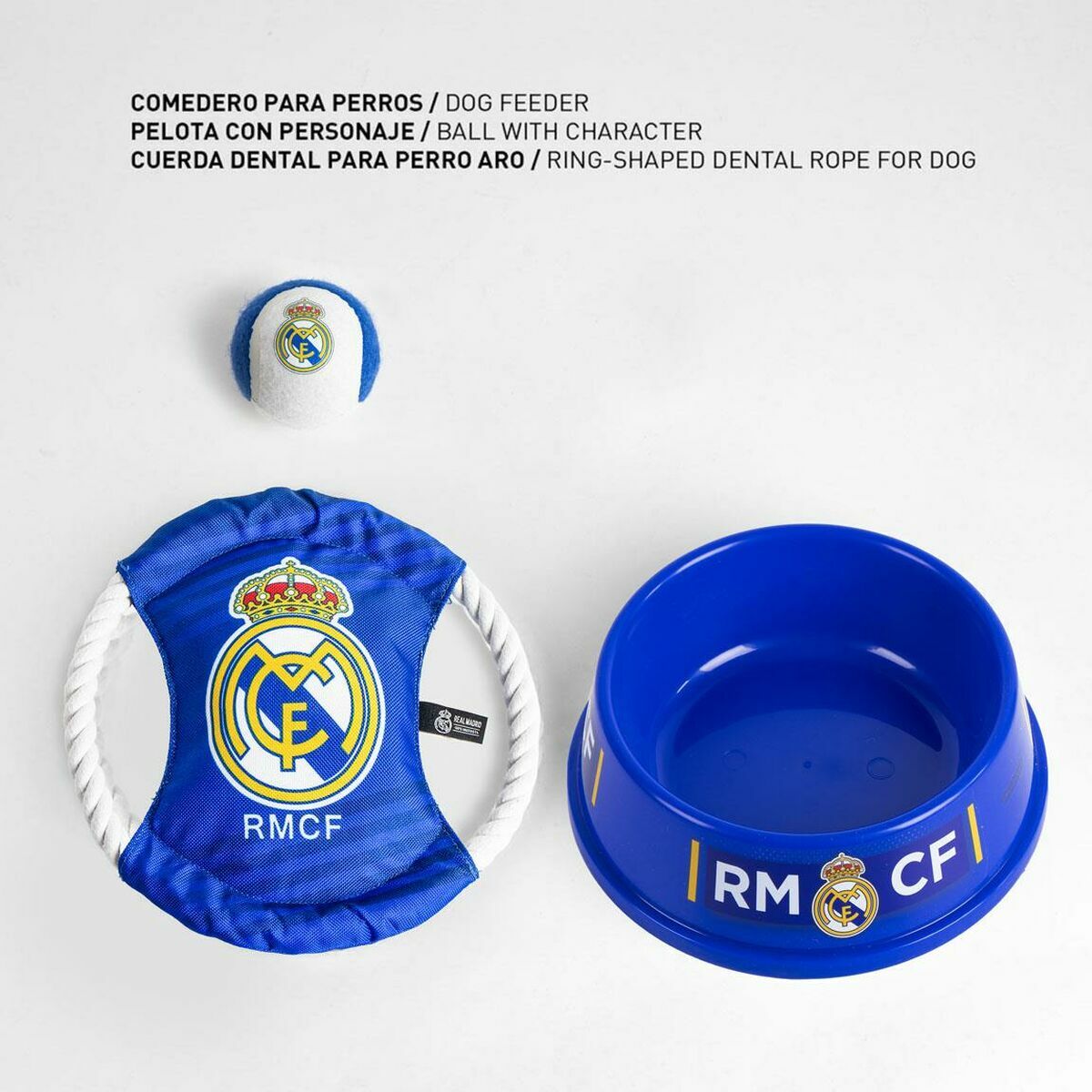Set de Regalo de Bienvenida para Perros Real Madrid C.F. Azul 21,0 x 21,0 x 8,8 cm 3 Piezas