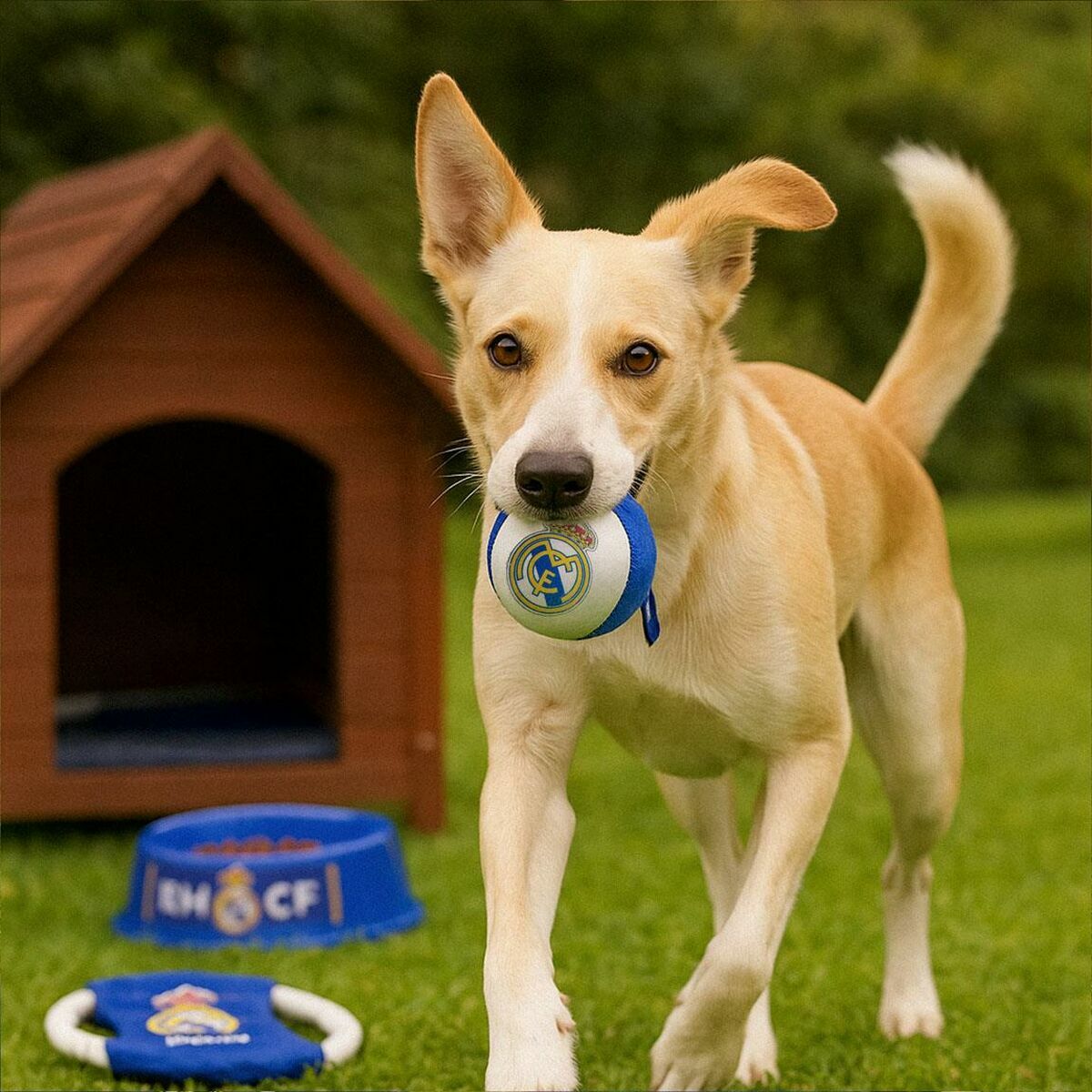 Set de Regalo de Bienvenida para Perros Real Madrid C.F. Azul 21,0 x 21,0 x 8,8 cm 3 Piezas