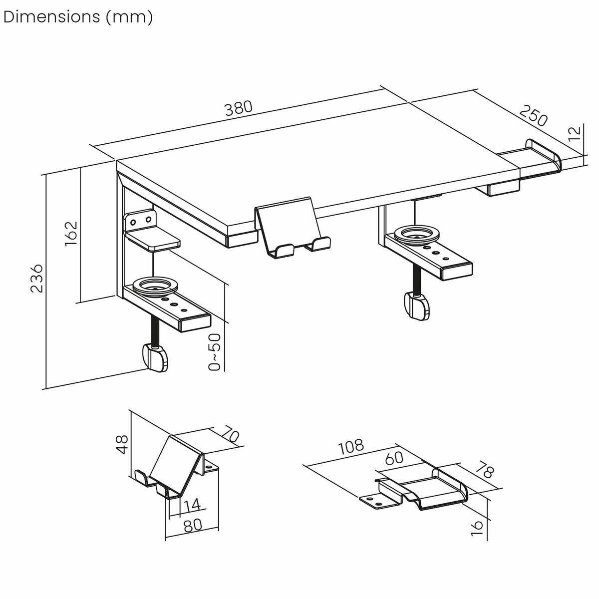 Soporte de Mesa para Pantalla Ergo Office ER-303 B