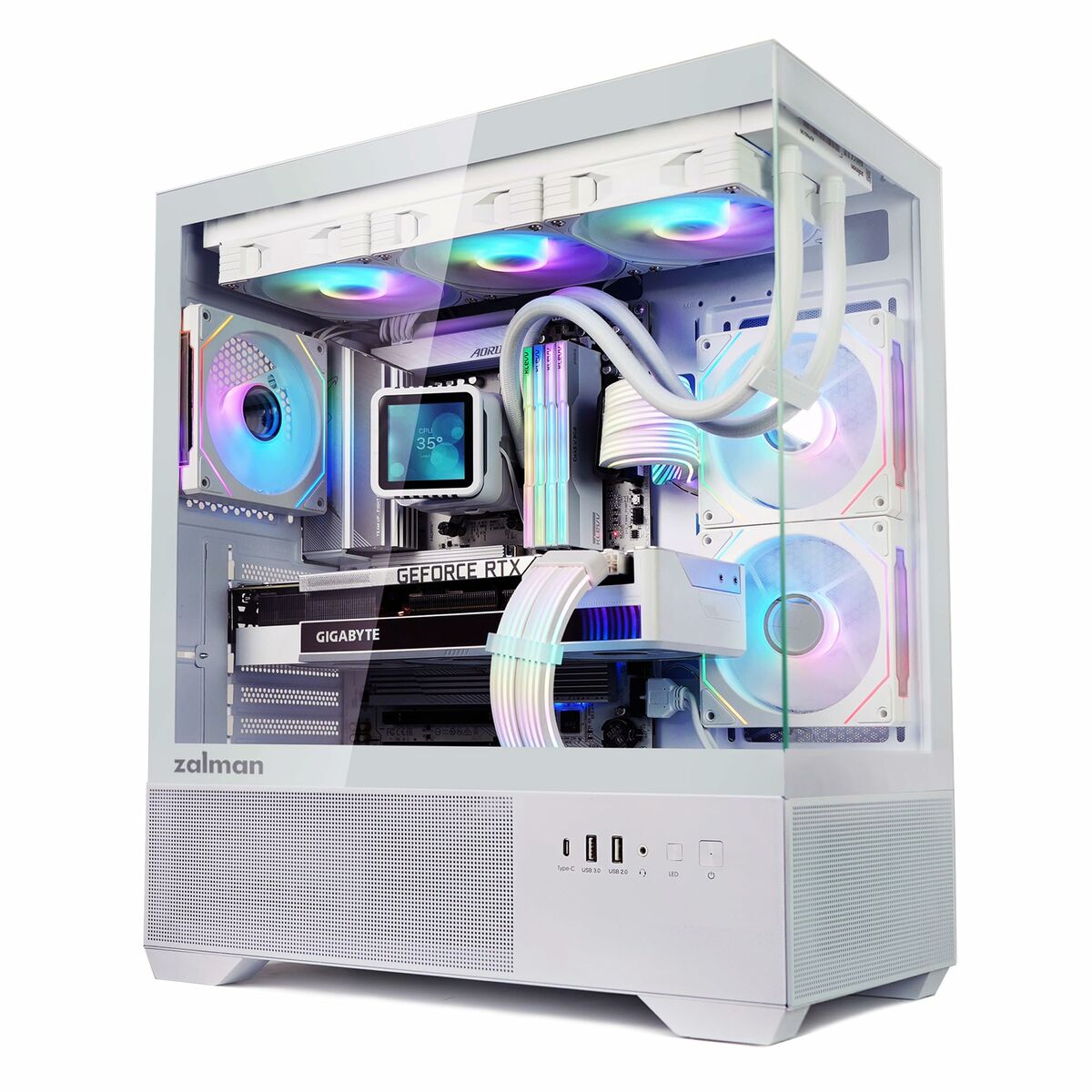 Caja Semitorre ATX Zalman CHRONIX WHITE Blanco