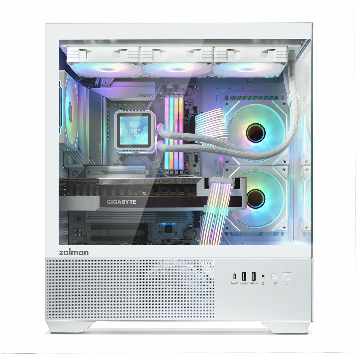 Caja Semitorre ATX Zalman CHRONIX WHITE Blanco